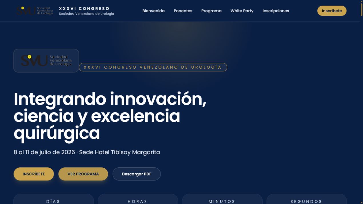 Experiencia digital del Congreso Venezolano de Urología 2026