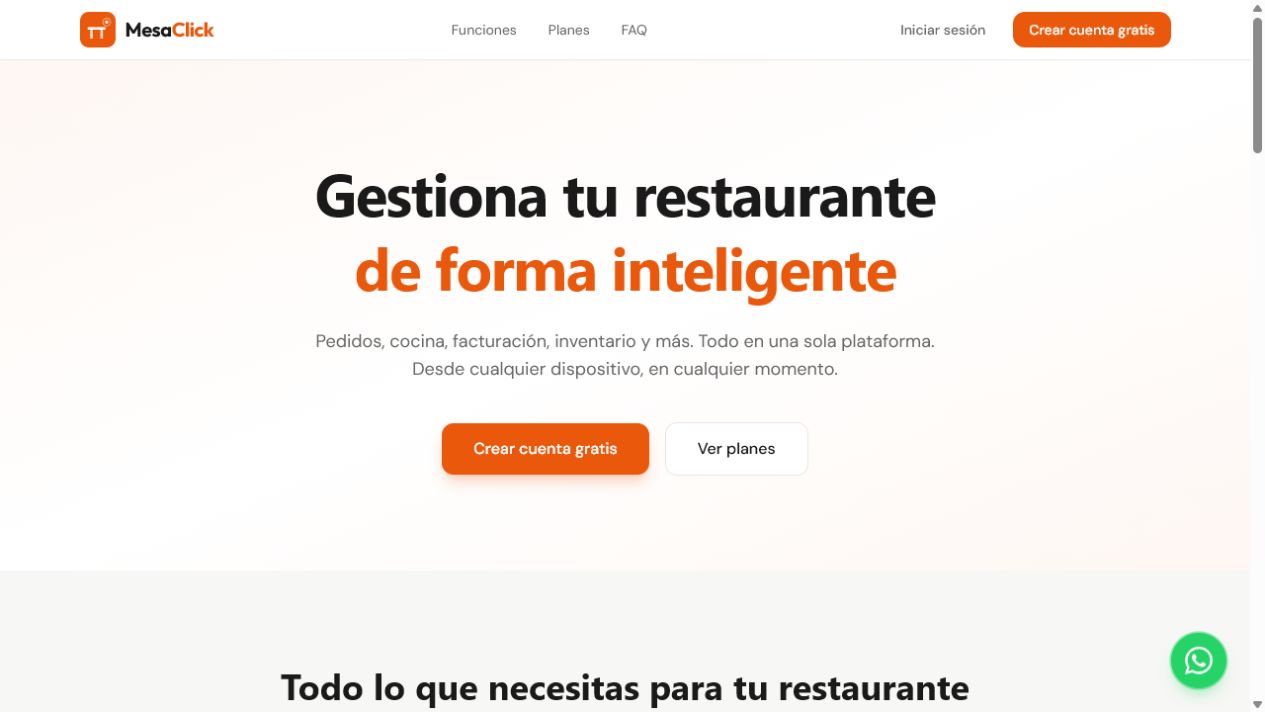 Panel de gestión de restaurantes MesaClick