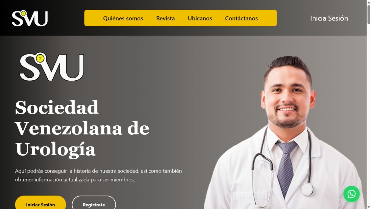 Portada de la plataforma de la Sociedad Venezolana de Urología